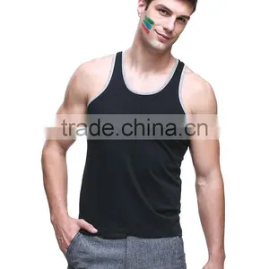 Stretch Comfortable Black Plain Sport Tank Tops thumbnail-2