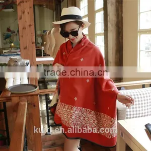 2016 New Fashion Brand Winter Scarf Women Designer National Flower Printed Pashmina Shawls and Scarves Soft thumbnail-1