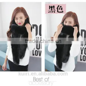 2016 Woman Faux Fur Scarf For Women Winter Warm Long Scarves Female Handmade Rex Rabbit Fur Scarf thumbnail-5