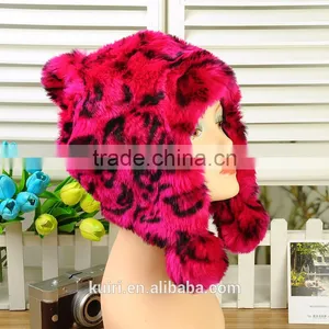 New Hot Faux Fox Fur Knitted Beanies Cap Winter Hats For Women Cute Fashion thumbnail-5