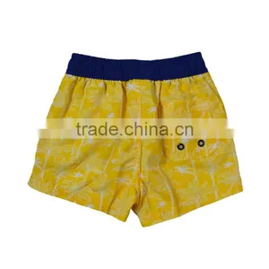 Yellow Contrast Color Waist Board Shorts in Swimwear & Beachwear thumbnail-2