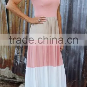 Summer Cotton Mother and Daughter Maxi Crewneck Dress Mommy and Me Women Girls Dresses thumbnail-2