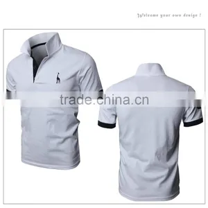 2016 Mens 100% Cotton Short Sleeve High Quality Polo Shirts Wholesale thumbnail-3