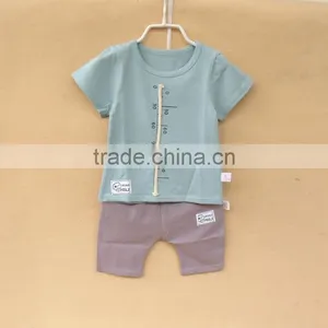 Wholesale Summer Cotton Printing Boys Kids t Shirt With Pants Set thumbnail-3