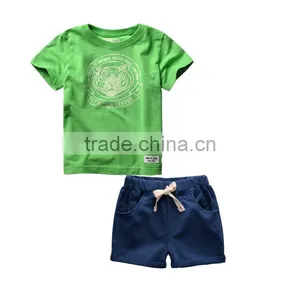 J3614 2017 Fashion Baby Boy Printed T-shirt Shorts Set Wear, Baby Clothes Clothing Set thumbnail-2