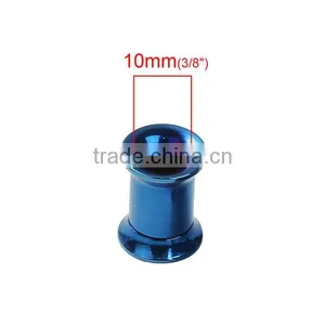 6mm Stainless Steel Ear Stretcher Expander Cylinder Blue More Colors For Choice Ear Expanders thumbnail-2