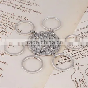 Keychain & Keyring Pizza Silver Plated Triangle Carved 4.6cm thumbnail-3