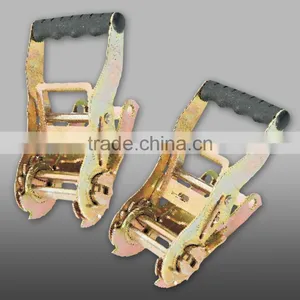 Ratchet for Lashing Belt, Ratchet With 1.5" Finger Line Handle, Yellow Zinc Plated thumbnail-1