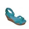 Fashion PU Material Blue Color Ladies Wedge Sandals With 9cm Heels thumbnail-1