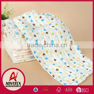 100% Cotton Double Layers Hot Sale Custom Print Muslin Baby Blanket thumbnail-1