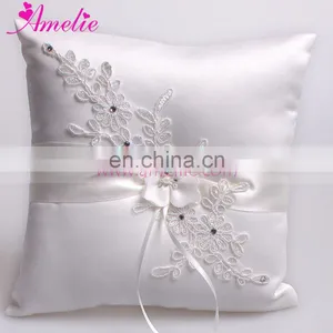 Wedding Dress Applique Lace and Flower Wedding Decoration Ring Pillow thumbnail-1