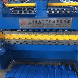 Export to Poland 1080 Trapezoidal Double Layer Roll Forming Machine With Post Guide Cutting thumbnail-4