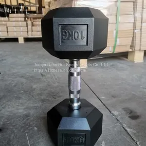 Coating DumbbellHexagonal Rubber DumbbellPU Coated Dumbbells thumbnail-2