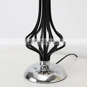 New Arrival Modern Popular Style Black Cotton Lampshade Metal Table Lamp for Bedroom thumbnail-3