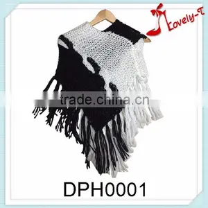 New Arrival Fashion Lovely Girl's Computer Knit Poncho and Sweater With Tassels thumbnail-1