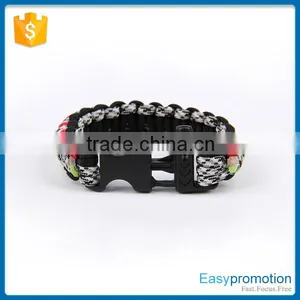 Customer Logo Printed Paracord Survival Bracelet With Whistle Wholesale thumbnail-3