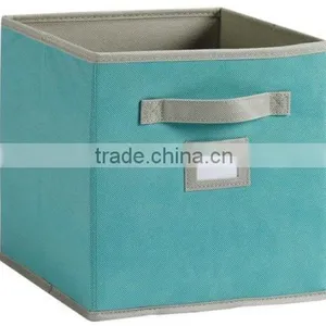 Non-woven Storage Boxes, Folding Basket With Small Pvc Pocket thumbnail-2