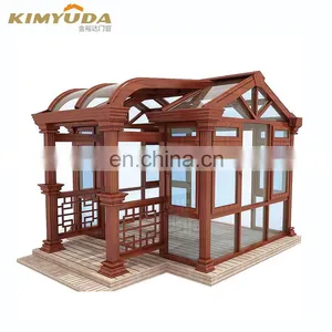 Aluminum Glass Balcony Sunrooms Winter Garden Balcony Roof Fronted Glass Sunroom Design For Sale thumbnail-5