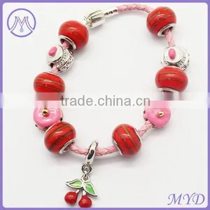 European Style 925 Sterling Silver Plated Women Beaded Bracelets thumbnail-1