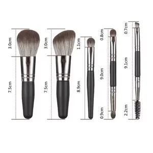 Cheap 5pcs Mini Travel Makeup Brushes Set PU Bag Beauty Brushes Private Label Cosmetics Tool Powder Blush Face Makeup Brush Set thumbnail-4