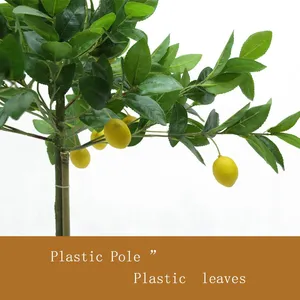 Hot Sales New Design Bonsai Stand Simulation Plastic Tree Real Touch 120cm Lemon Tree Artificial Tree Indoor Home Outdoor thumbnail-3