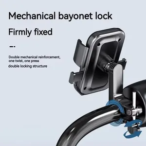 Motorcycle Phone Mount With One-Button Lock Anti-Shake Bike Holder thumbnail-4