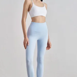 Wholesale Women's Tight Fitting Peach Lifted High Waisted Nude NULS Fabric Yoga Pants thumbnail-1
