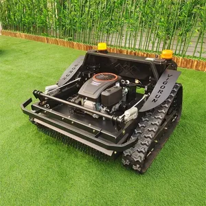 Industrial 4-Stroke Gasoline Engine Electric Traction Motor Zero Turn Cordless Robotic Rubber Track Lawn Mower for Hills thumbnail-1