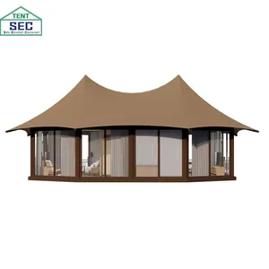 Prefab House Modular Steel Glamping Luxury Tent With Bathroom Hotel Tent Eco Waterproof 4season Family Resort Camp thumbnail-1