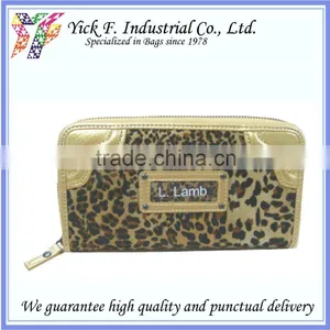 Elegant Leopard Velvet Gold Color Female Zipper Long Wallet thumbnail-1