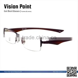 Fashion Design Half Rim Metal TR90 Men Eyeglasses Frame thumbnail-1
