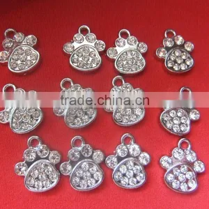 Cute Design Paw Charm Pendant Full Rhinestone Crystal Pendant Paw thumbnail-1