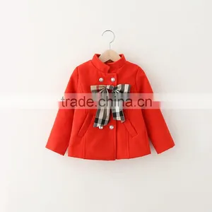 Autumn Winter Brand Children Bowknot Coat Girl Coat Kids Coat Baby Coat thumbnail-2