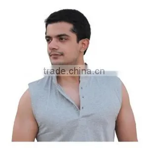 Sleevesless Henley Tshirts thumbnail-2