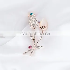 Personalized Flower Design Metal Gold Lapel Pin For Sales thumbnail-3