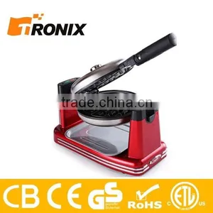 CE GS ROHS LFGB REACH and ETL 4 Slice Stainless Steel Rotary Belgian Waffle Iron Maker thumbnail-1