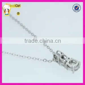 925 Sterling Silver Jewelry Wholesale 3pieces White Stone Designer Zircon Necklace thumbnail-2
