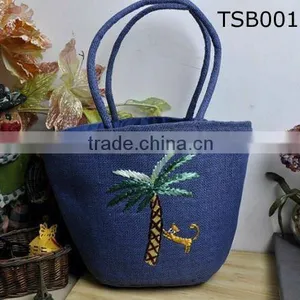 Hot Sale Fashion Cheap Straw Kids Beach Bag thumbnail-1