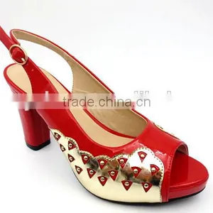 Latest Mix Color High Class Middle Heel Slingback Sandals With Net thumbnail-2