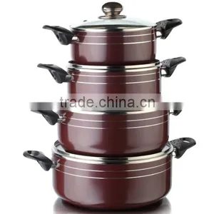 16-32cm Family Used Black Aluminum Non Stick Cookware Set Cooking Pot Casserole Set Kitchenware thumbnail-1