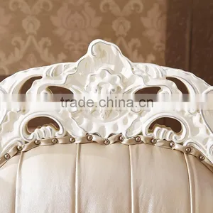 Luxury Classical French Italian European Antique Style Carved Rubber Solid Wood Frame Artistic Red Brown Leather Sofa Set Quality Choice thumbnail-3