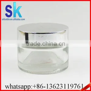 Glass 50g Cosmetic Cream Jar Clear thumbnail-1