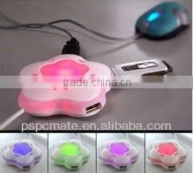 Plum Blossom Flower Shape USB HUB With Flash LED Light thumbnail-1