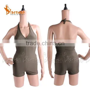 Women's Black Ballet Dance Leotard Halter Strap With Chest Lining thumbnail-3