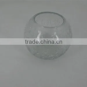 Good Quality Clear Crackle Glass Vase thumbnail-1
