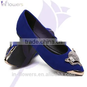2015 Spring Newest European and American Shallow Mouth Beaded Flat Pointed Shoes Women Shoes thumbnail-2