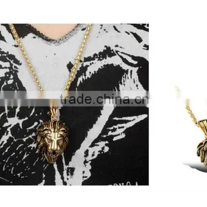 Hot Product Trends Gold Necklace Designs 2016 316L Stainless Steel Lion Necklace for Cool Men Quality Choice thumbnail-5