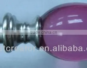 Home Decor Egg-shaped Clear Pink Ball Resin Finial With Drapery Rod thumbnail-1
