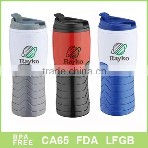 Double Wall Plastic Coffee Mug With Flid Lid thumbnail-1