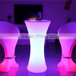 Led Lighting Rental Furniture Illuminated Acrylic Clear Light LED Bar Seating / Led Plastic Party Chair / White Wedding Chair thumbnail-5
